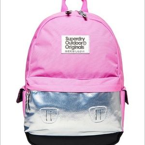 Pink superdry backpack